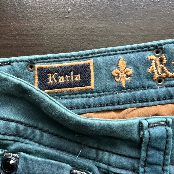 Rock Revival Teal Karla Skinny Jeans Size 25 - Picture 6 of 8